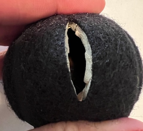 Black new precut tennis balls for school chair floor protection