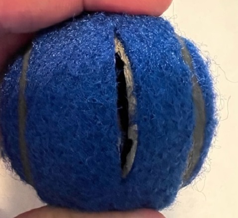Blue new precut tennis balls for school chairs